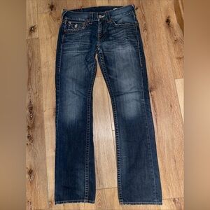 True Religion World Tour Straight Jeans Mens 30 Denim Flap Pocket